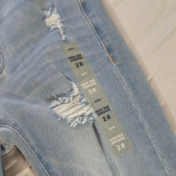 NEW Aeropostale Blue Skinny Jeans Distressed Style - Picture 2 of 12